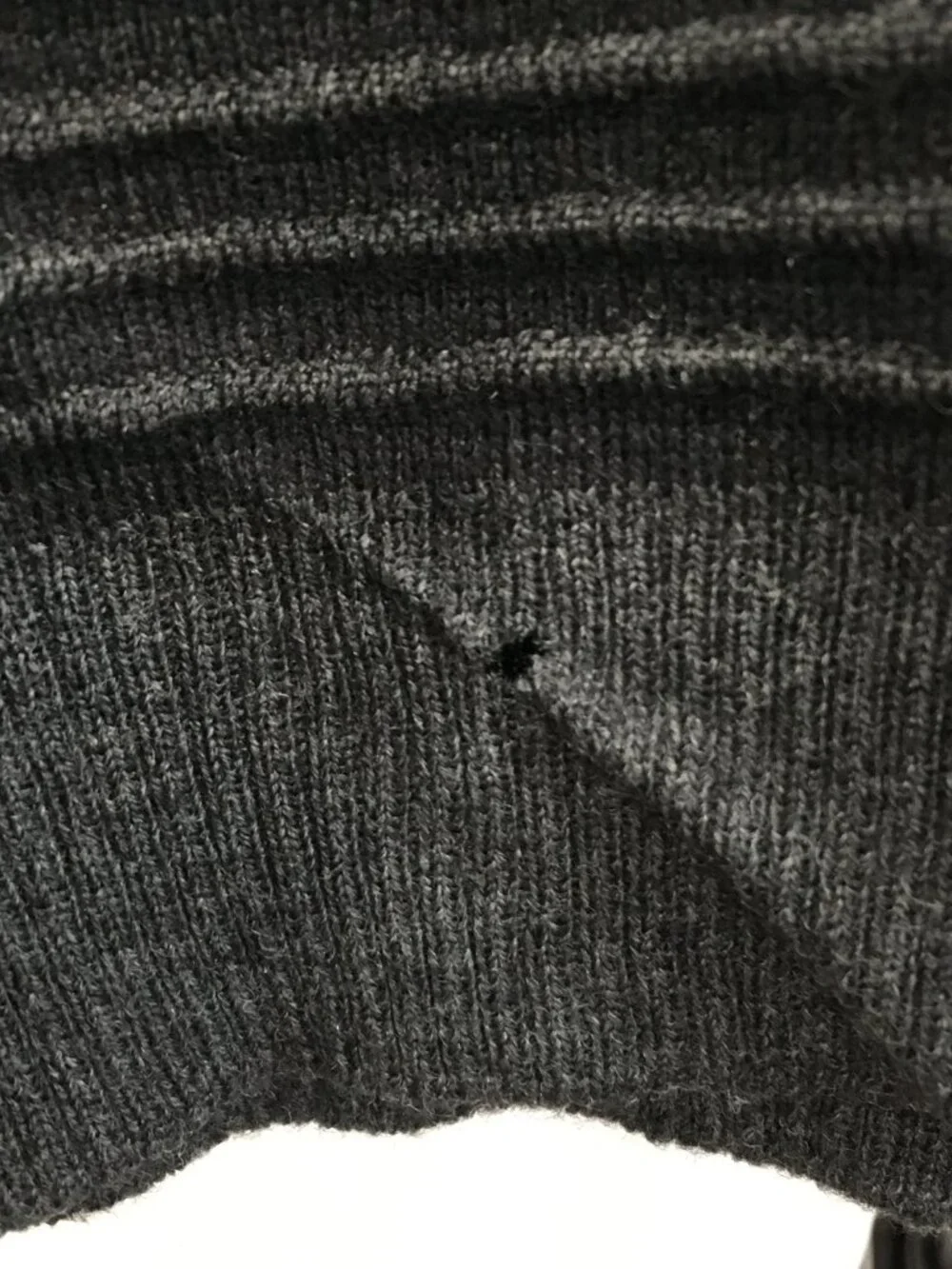 THE TERRITORY AHEAD Dark Gray/Black Striped 100% Merino Wool Knit Sweater